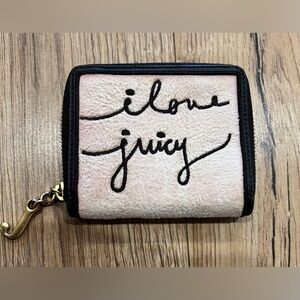 Juicy Couture Vintage Y2K Pink/Brown Velour I Love juicy Embroidered Wallet